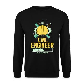 Future career as a civil engineer Civil engineering - Unisex Sweatshirt - black - Front - Alina (178cm) & Michal (187cm)