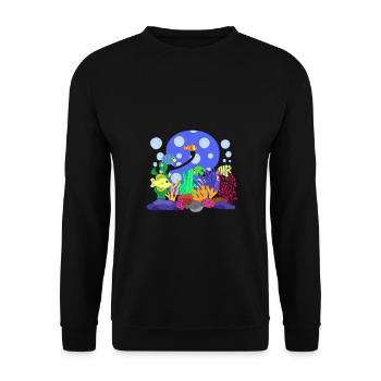 Aquarium Fish Gift - Unisex Sweatshirt - black - Front - Alina (178cm) & Michal (187cm)
