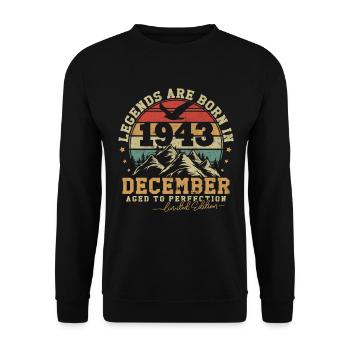 December 1943 vintage retro birthday 1943 - Unisex Sweatshirt - black - Front - Alina (178cm) & Michal (187cm)