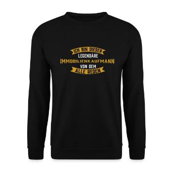 Ich Bin Dieser Legendäre Immobilienkaufmann - Unisex Pullover - Schwarz - Vorne - Alina (178cm) & Michal (187cm)