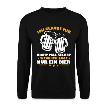 Ich Glaube Mir Nicht - Wenn Ich Sage Nur ein Bier - Unisex Pullover - Schwarz - Vorne - Alina (178cm) & Michal (187cm)