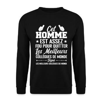 Départ Collègue de Travail Nouvel Emploi Retraite - Sweat-shirt Unisexe - noir - Devant - Alina (178cm) & Michal (187cm)