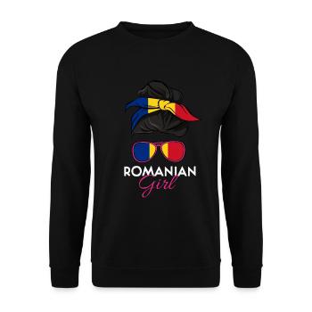 Romanian Girl - Unisex Sweatshirt - black - Front - Alina (178cm) & Michal (187cm)