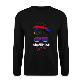 Armenian girl - Unisex Sweatshirt - black - Front - Alina (178cm) & Michal (187cm)