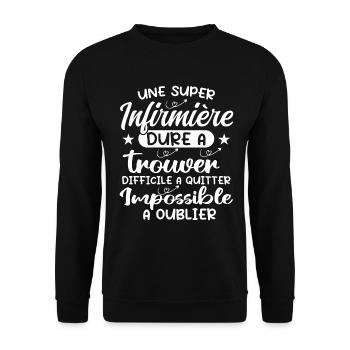 Une Super Infirmière Cadeau Femme Humour - Sweat-shirt Unisexe - noir - Devant - Alina (178cm) & Michal (187cm)