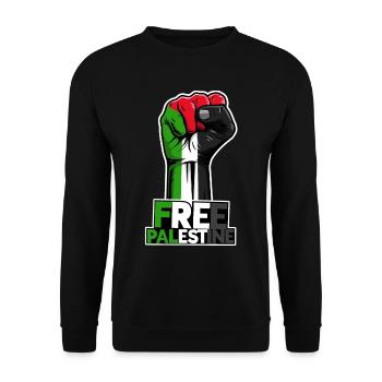 Free Palestine, Palestinian Patriotic Flag, - Unisex Sweatshirt - black - Front - Alina (178cm) & Michal (187cm)
