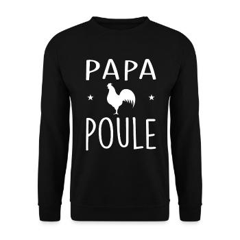 Papa poule - Sweat-shirt Unisexe - noir - Devant - Alina (178cm) & Michal (187cm)