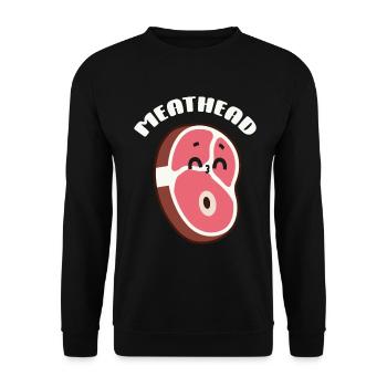 Steak - Unisex Pullover - Schwarz - Vorne - Alina (178cm) & Michal (187cm)