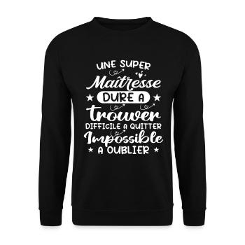 Une Super Maîtresse - Sweat-shirt Unisexe - noir - Devant - Alina (178cm) & Michal (187cm)