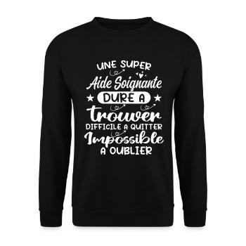 Aide Soignante Aides Soignants - Sweat-shirt Unisexe - noir - Devant - Alina (178cm) & Michal (187cm)