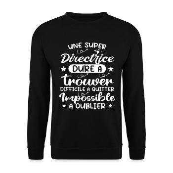 Une Super Directrice - Cadeau Directrice - Sweat-shirt Unisexe - noir - Devant - Alina (178cm) & Michal (187cm)