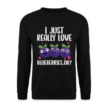Blauberren Blauberre Geschenk - Unisex Pullover - Schwarz - Vorne - Alina (178cm) & Michal (187cm)
