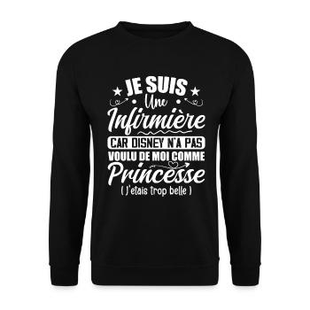 Je Suis Une Infirmière Humour Cadeau Infirmière - Sweat-shirt Unisexe - noir - Devant - Alina (178cm) & Michal (187cm)