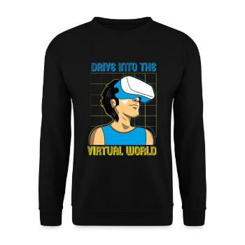 VR Brille Virtual Reality Gaming - Unisex Pullover - Schwarz - Vorne - Alina (178cm) & Michal (187cm)