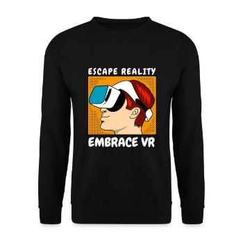 VR Brille Virtual Reality Gaming - Unisex Pullover - Schwarz - Vorne - Alina (178cm) & Michal (187cm)