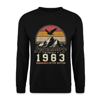Légendaire Depuis 1983 Cadeau D'anniversaire - Sweat-shirt Unisexe - noir - Devant - Alina (178cm) & Michal (187cm)