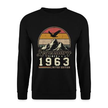 Légendaire Depuis 1963 Cadeau D'anniversaire - Sweat-shirt Unisexe - noir - Devant - Alina (178cm) & Michal (187cm)