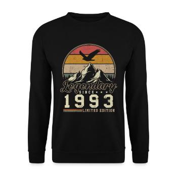 Légendaire Depuis 1993 Cadeau D'anniversaire - Sweat-shirt Unisexe - noir - Devant - Alina (178cm) & Michal (187cm)