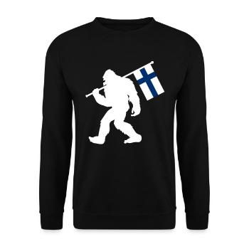 Finnland Bigfoot - Unisex Pullover - Schwarz - Vorne - Alina (178cm) & Michal (187cm)