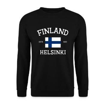 Finland - Unisex Sweatshirt - black - Front - Alina (178cm) & Michal (187cm)