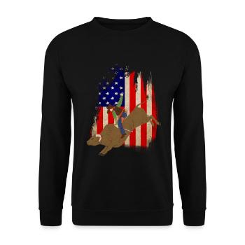 Taureaux équitation rodéo cadeau - Sweat-shirt Unisexe - noir - Devant - Alina (178cm) & Michal (187cm)