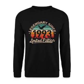 Legendary Since 1993 Vintage Anniversary Gift - Unisex Sweatshirt - black - Front - Alina (178cm) & Michal (187cm)