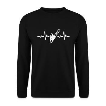 Chainsaw Heartbeat Lumberjack Lumberjack - Unisex Sweatshirt - black - Front - Alina (178cm) & Michal (187cm)