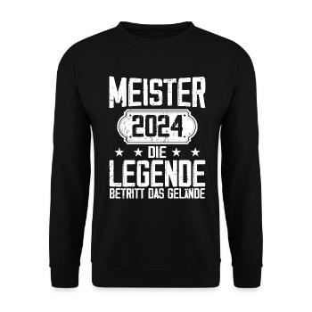 Meister 2024 Die Legende Betritt Das Gelände - Unisex Pullover - Schwarz - Vorne - Alina (178cm) & Michal (187cm)