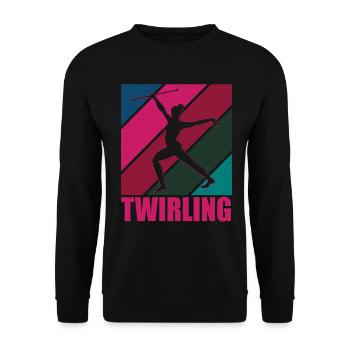 Baton Twirling Baton Twirler Gift - Unisex Sweatshirt - black - Front - Alina (178cm) & Michal (187cm)