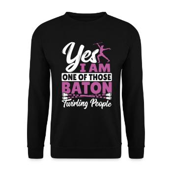 Bâton Twirling Bâton Twirler cadeau - Sweat-shirt Unisexe - noir - Devant - Alina (178cm) & Michal (187cm)