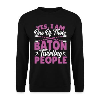 Baton Twirling Baton Twirler Gift - Unisex Sweatshirt - black - Front - Alina (178cm) & Michal (187cm)