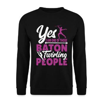 Baton Twirling Baton Twirler Gift - Unisex Sweatshirt - black - Front - Alina (178cm) & Michal (187cm)