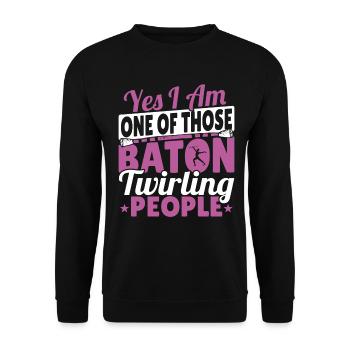 Bâton Twirling Bâton Twirler cadeau - Sweat-shirt Unisexe - noir - Devant - Alina (178cm) & Michal (187cm)