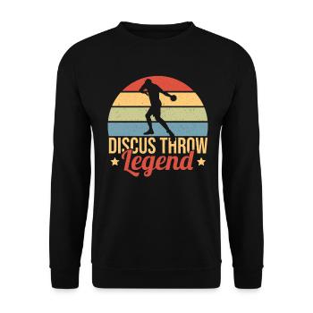Discus Throw Discus Thrower cadeau - Sweat-shirt Unisexe - noir - Devant - Alina (178cm) & Michal (187cm)