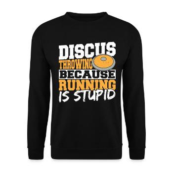Diskuswerfen Diskuswerfer Geschenk - Unisex Pullover - Schwarz - Vorne - Alina (178cm) & Michal (187cm)