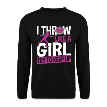 Diskuswerfen Diskuswerfer Geschenk - Unisex Pullover - Schwarz - Vorne - Alina (178cm) & Michal (187cm)