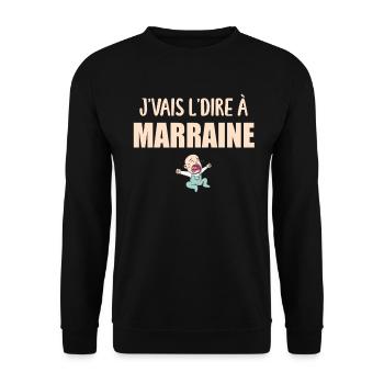 J'vais l'dire - Enfant - Marraine - Sweat-shirt Unisexe - noir - Devant - Alina (178cm) & Michal (187cm)