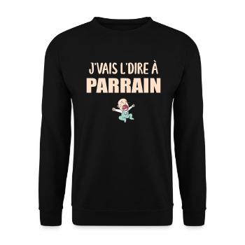 J'vais Le Dire - Parrain - Super Parrain - Sweat-shirt Unisexe - noir - Devant - Alina (178cm) & Michal (187cm)