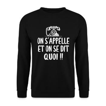 Chtimi, chti, ch'timi - Humour - Sweat-shirt Unisexe - noir - Devant - Alina (178cm) & Michal (187cm)
