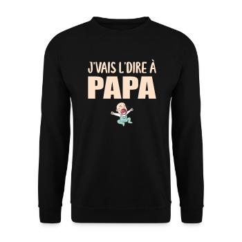 Papa - J'aime Mon Papa - Père Cadeau - Sweat-shirt Unisexe - noir - Devant - Alina (178cm) & Michal (187cm)