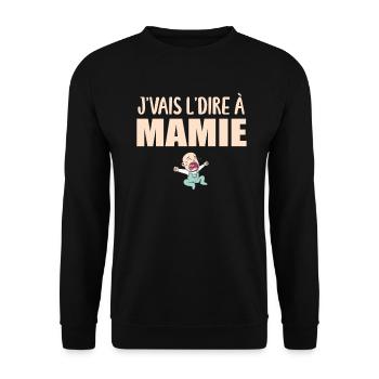 J'vais l'dire - enfant - Super Mamie - Sweat-shirt Unisexe - noir - Devant - Alina (178cm) & Michal (187cm)
