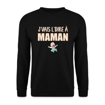 J'vais l'dire - Enfant - Phrase Drôle - Sweat-shirt Unisexe - noir - Devant - Alina (178cm) & Michal (187cm)