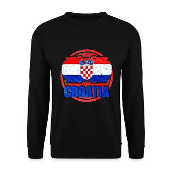 Croatia - Unisex Sweatshirt - black - Front - Alina (178cm) & Michal (187cm)