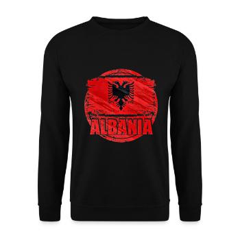 Albania - Unisex Sweatshirt - black - Front - Alina (178cm) & Michal (187cm)