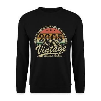 Vintage 2003 Cadeau D’anniversaire Né En 2003 - Sweat-shirt Unisexe - noir - Devant - Alina (178cm) & Michal (187cm)
