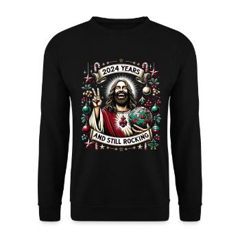 Jesus Christ Birthday Boy Ugly Christmas - Unisex Sweatshirt - black - Front - Alina (178cm) & Michal (187cm)
