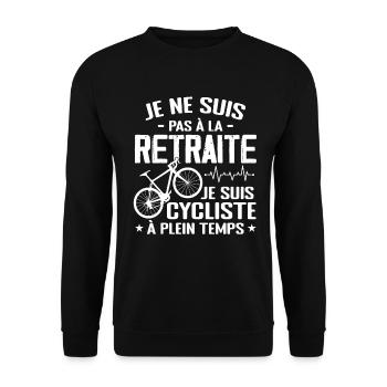 Pas À La Retraite Je Suis Cycliste À Temps Plein - Sweat-shirt Unisexe - noir - Devant - Alina (178cm) & Michal (187cm)