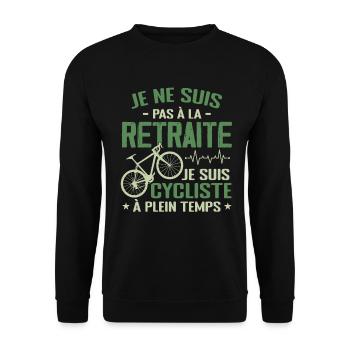 Pas À La Retraite Je Suis Cycliste À Temps Plein - Sweat-shirt Unisexe - noir - Devant - Alina (178cm) & Michal (187cm)