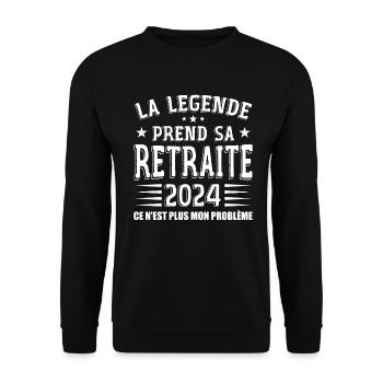 Retraite, Retraité, Retraitée - Sweat-shirt Unisexe - noir - Devant - Alina (178cm) & Michal (187cm)