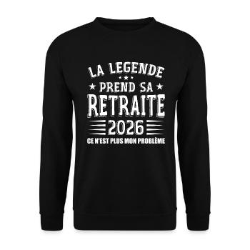 Retraite, Retraité, Retraitée - Sweat-shirt Unisexe - noir - Devant - Alina (178cm) & Michal (187cm)